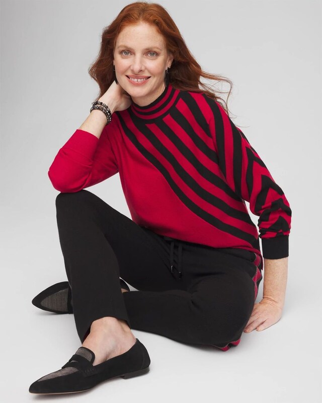 Zenergy Luxe Cashmere Blend Striped Sweater - image 2